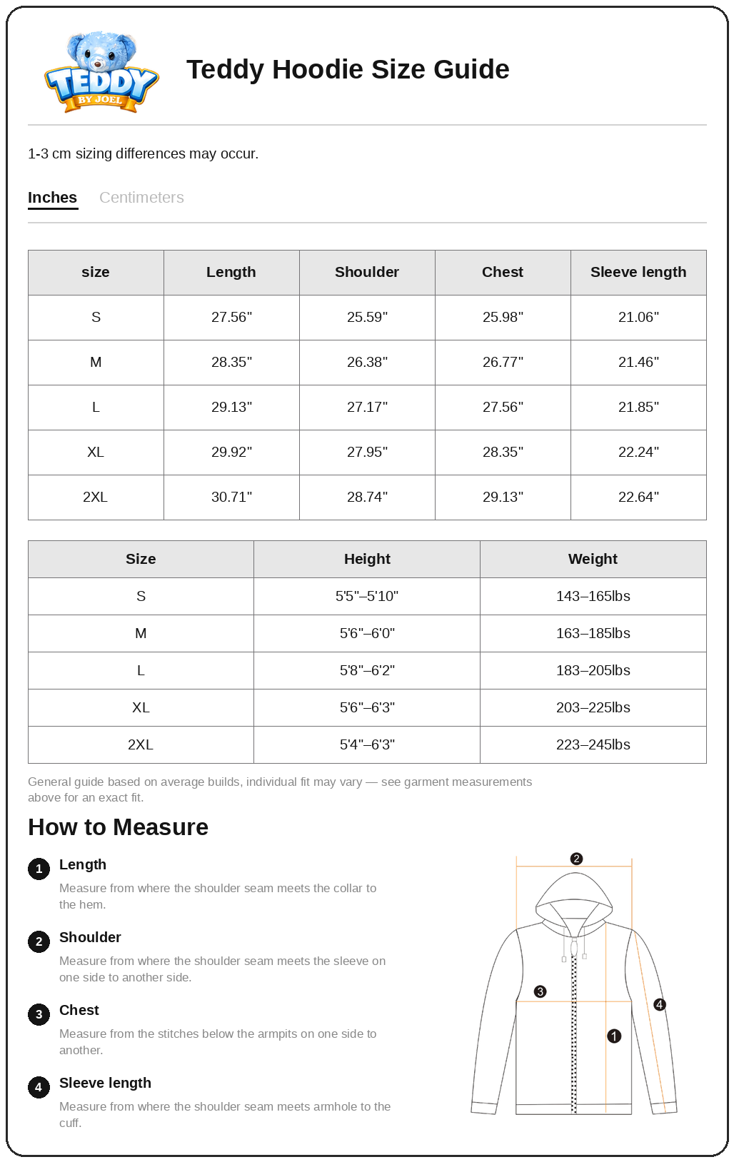 Size Chart 1