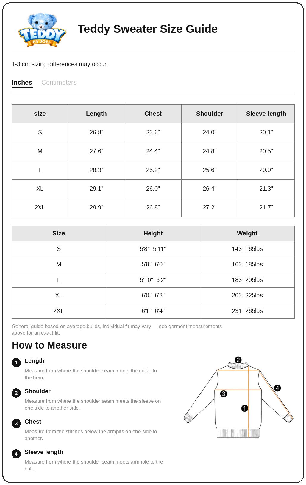 Size Chart 1